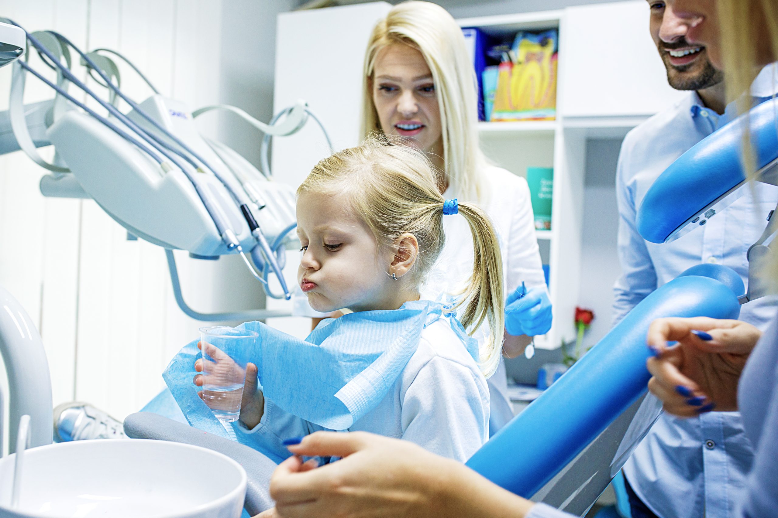 Family in dental office