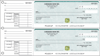 image of manual two per page cheques cheque book