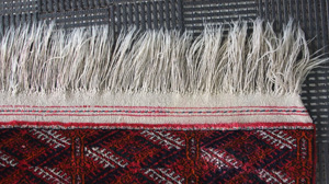 Stained rug after being cleaned by Peacock Rug Care - Treating stains on Oriental and Persian rugs