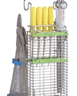 Messerhalter Typ 22240 mit Phantomhand seitlich | Knife holder Type 22240  with support for a safety glove at the side