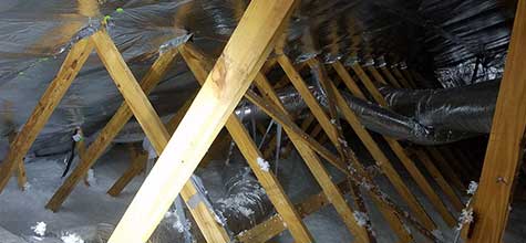 Attic Insulation & E-Shield Energy Barrier insulation and e-shield energy barrier in a home